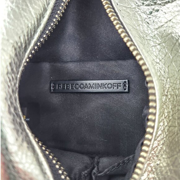 Rebecca Minkoff Julian Silver Leather Backpack Handbag 10" x 8" x 6" - Picture 8 of 10